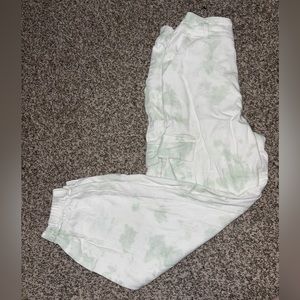 Forever 21 White and Green Joggers